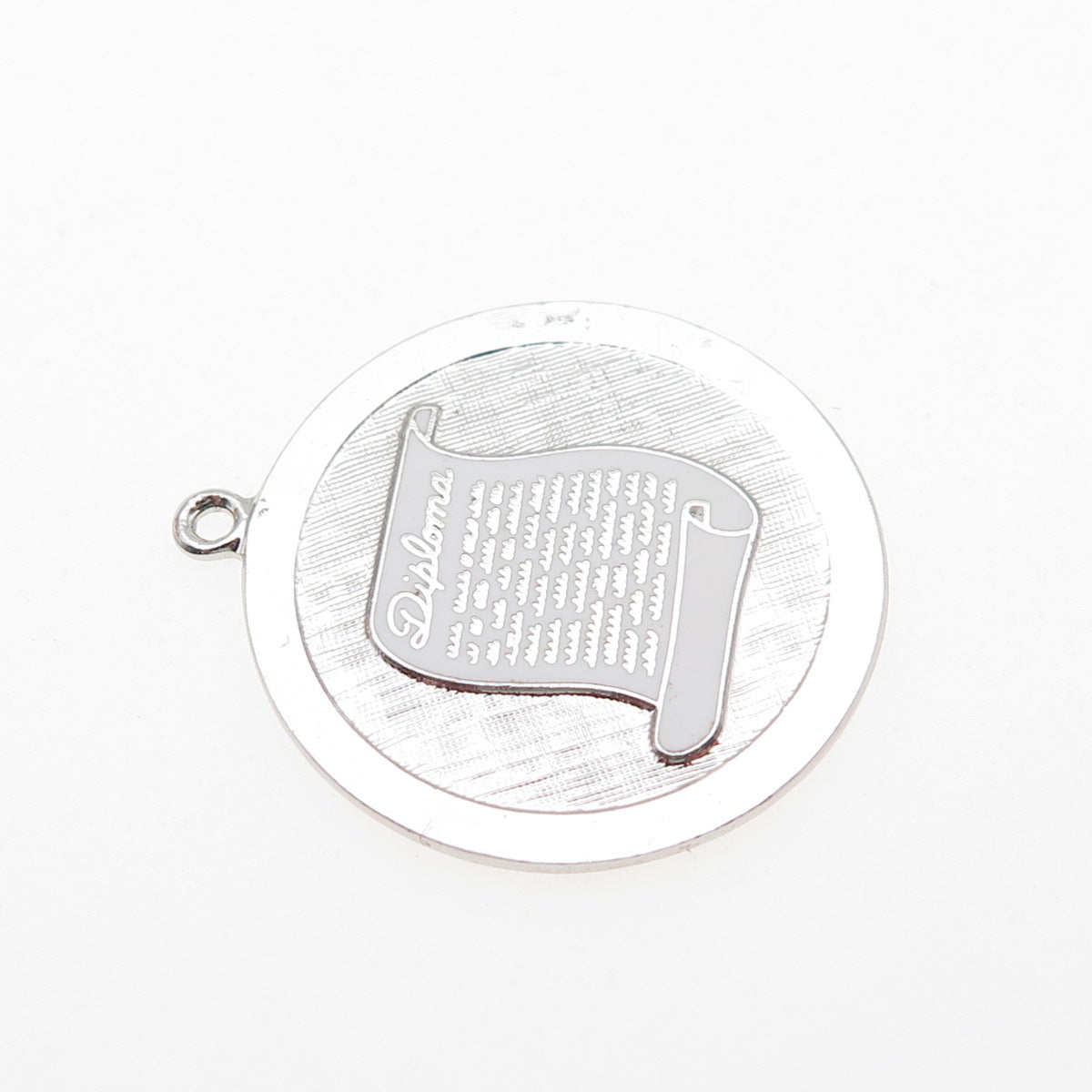 925 Sterling Silver Vintage Enamel Diploma Charm Pendant