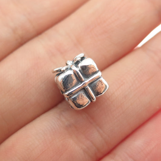 PANDORA 925 Sterling Silver Gift Box Slide Bead Charm