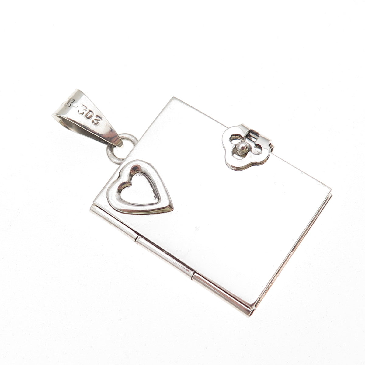 925 Sterling Silver Vintage Mexico Heart Locket Charm Pendant