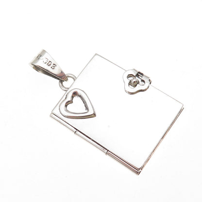 925 Sterling Silver Vintage Mexico Heart Locket Charm Pendant
