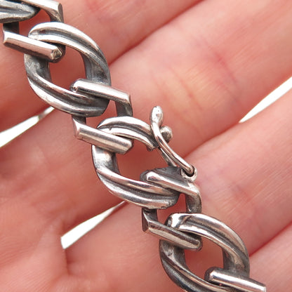 925 Sterling Silver Vintage Italy Diamond-Cable Chain Necklace 16"