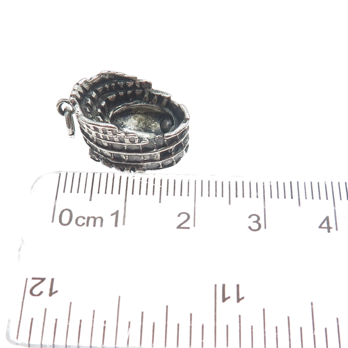 800 Silver Vintage Colosseum Oxidized Minimalist 3D Charm Pendant