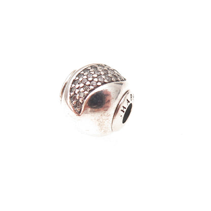Pandora 925 Sterling Silver C Z Essence Happiness Slide Bead Charm