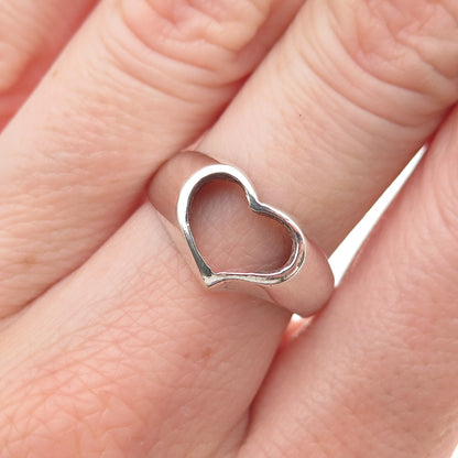 Chapal Zenray 925 Sterling Silver Vintage Open Heart Ring Size 7.25