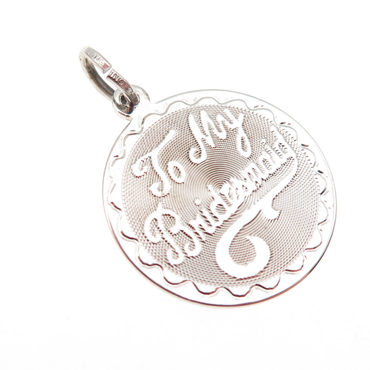 Spencer Co. 925 Sterling Silver Vintage To My Bridesmaid Charm Pendant