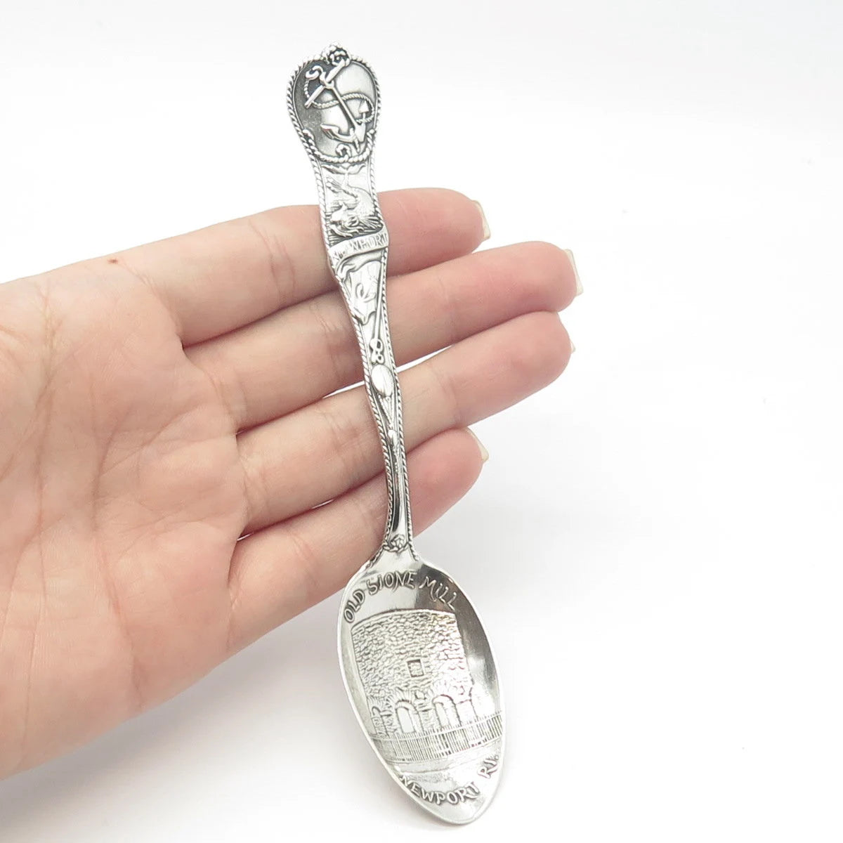 925 Sterling Silver Antique Watson States & Cities Newport RI. Demitasse Spoon