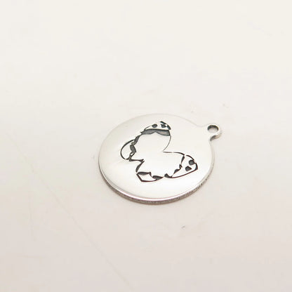 925 Sterling Silver USA Two In Town Butterfly Charm Pendant