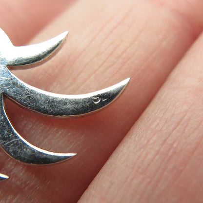 925 Sterling Silver Real Pear-Cut Amethyst Gemstone Swan Modernist Pendant