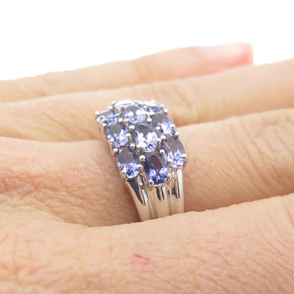 MICHELLE ALBALA 925 Sterling Silver Tanzanite Gemstone Cluster Ring Size 7.25