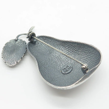 925 Sterling Silver Vintage Mexico Pear Pin Brooch