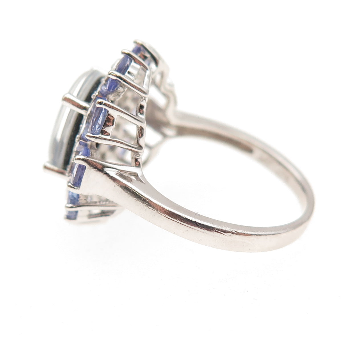 Harold Trujillo Sterling Silver Real Doublet Opal Tanzanite & Topaz Ring Size 7