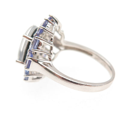 Harold Trujillo Sterling Silver Real Doublet Opal Tanzanite & Topaz Ring Size 7