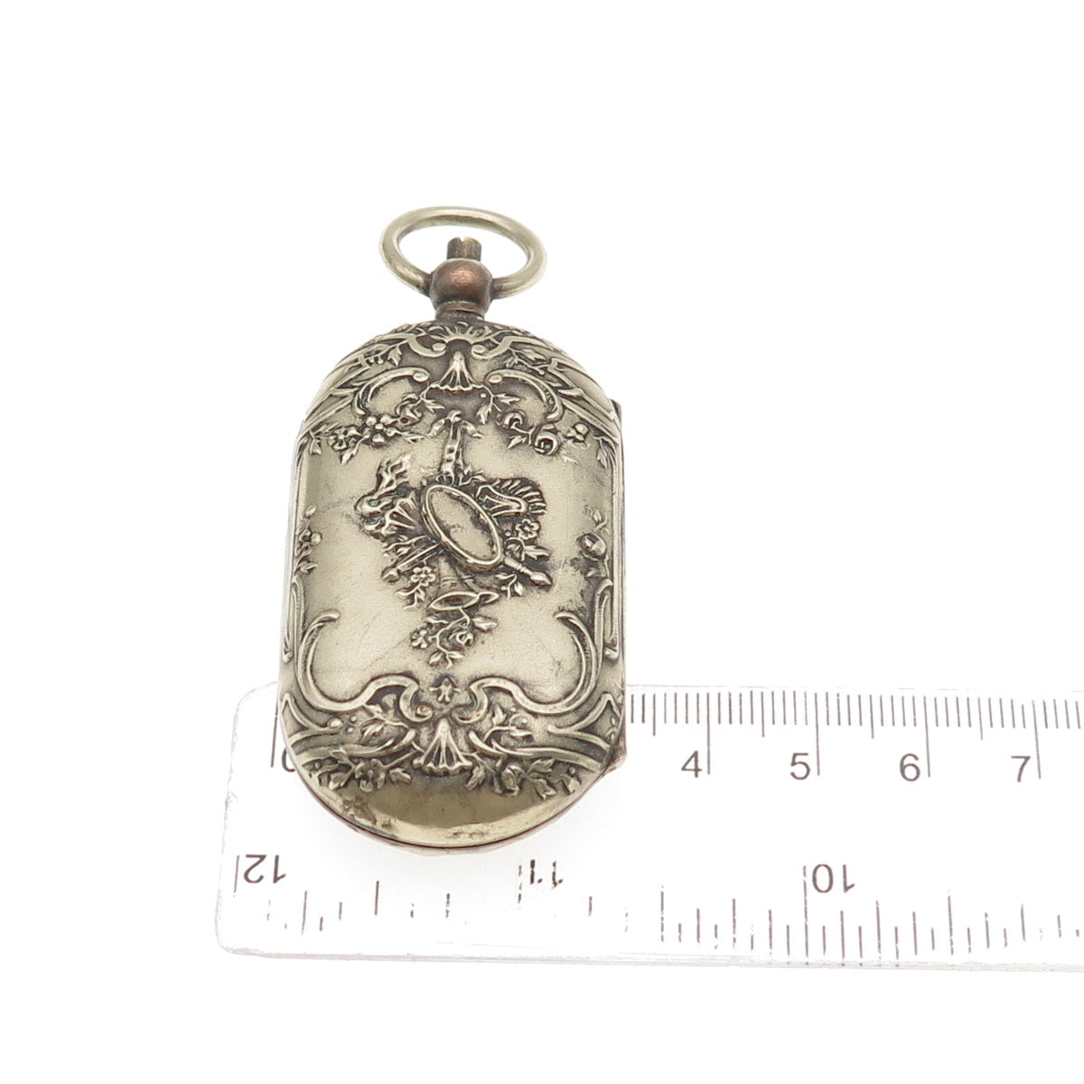 Antique Victorian France Extra Blanc Silver Plated Repousse Coin Case Holder