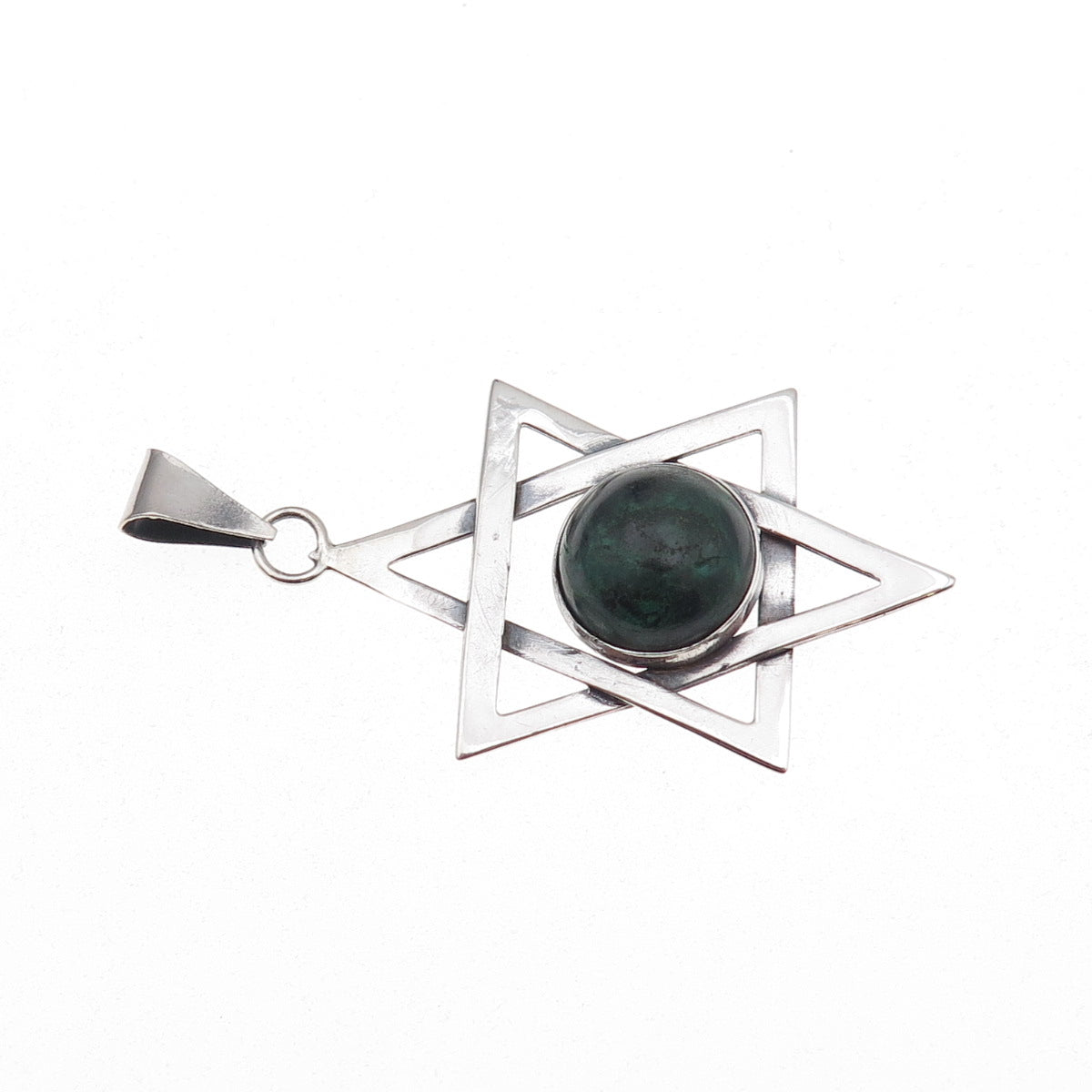 925 Sterling Silver Vintage Real Eilat Star of David Oxidized Charm Pendant