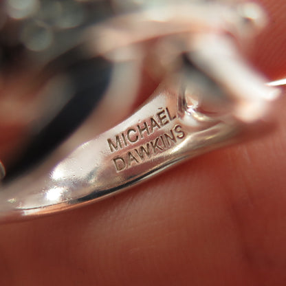 MICHAEL DAWKINS 925 Sterling Silver Modernist Beaded Ring Size 5.25