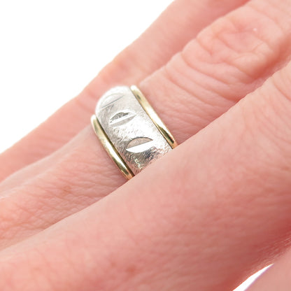 Vargas 925 Sterling 10K Gold Filled Antique Art Deco Rotating Band Ring Size 6