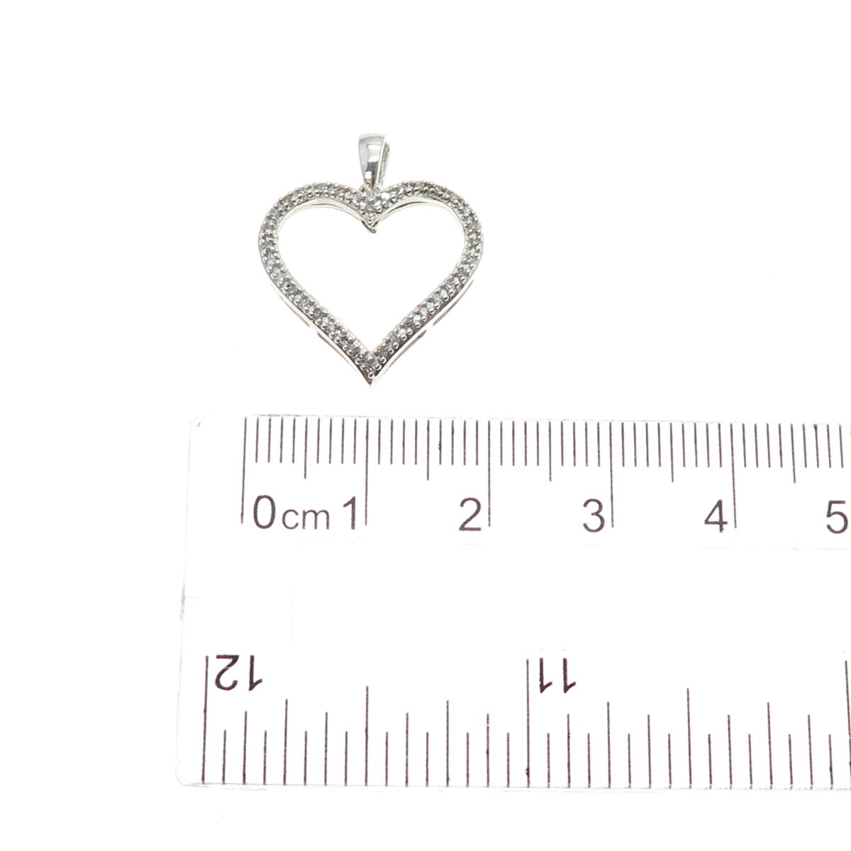 SB Sherri Baker 925 Sterling Silver Real Diamond Heart Minimalist Charm Pendant