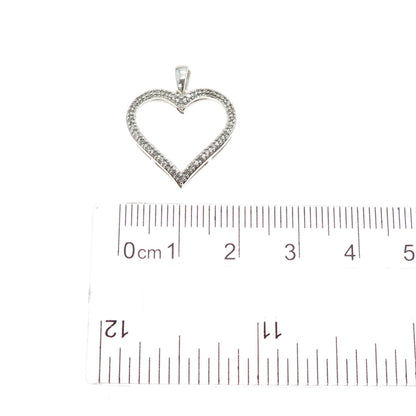 SB Sherri Baker 925 Sterling Silver Real Diamond Heart Minimalist Charm Pendant