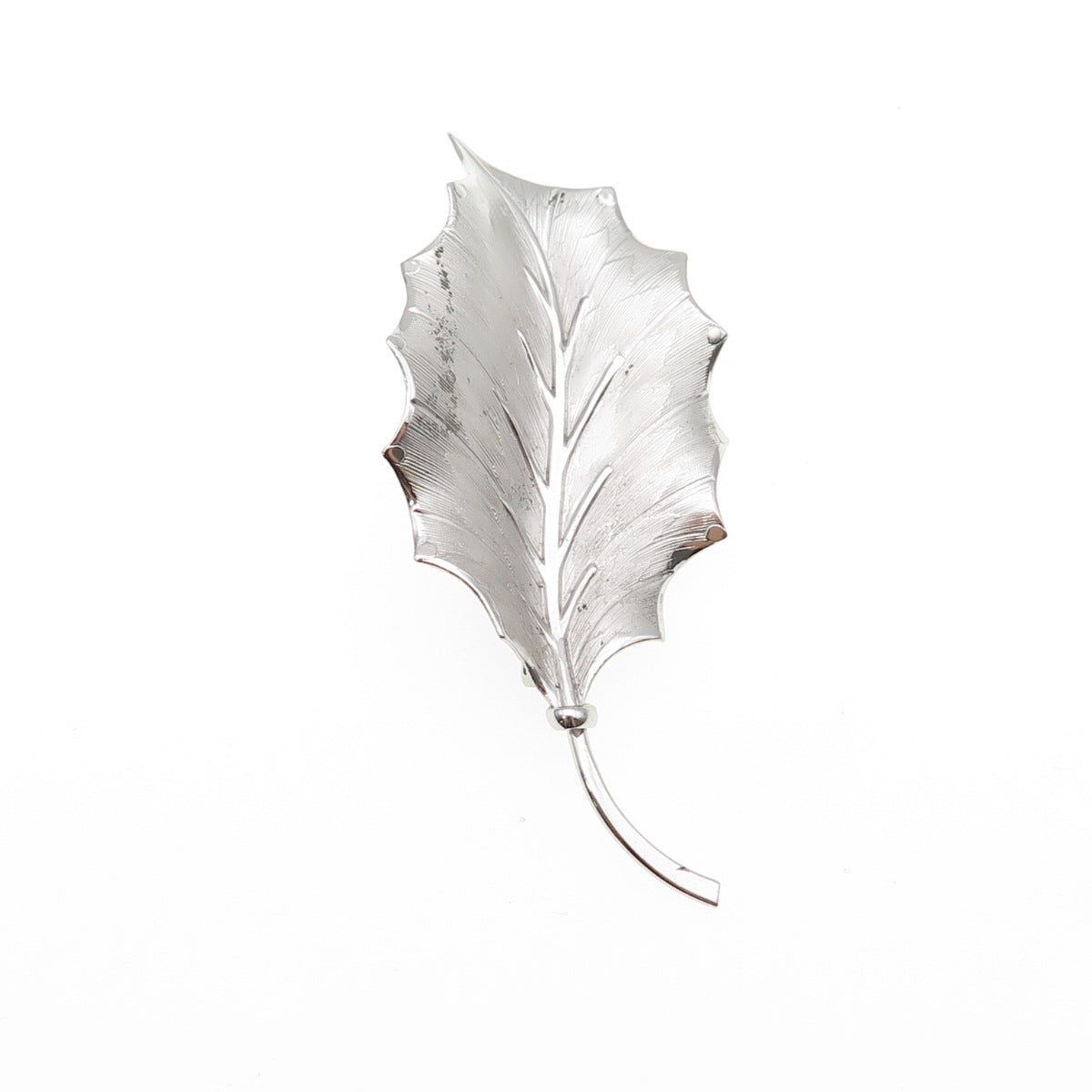 BINDER BROTHERS 925 Sterling Silver Antique Art Deco Floral Leaf Pin Brooch