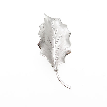BINDER BROTHERS 925 Sterling Silver Antique Art Deco Floral Leaf Pin Brooch
