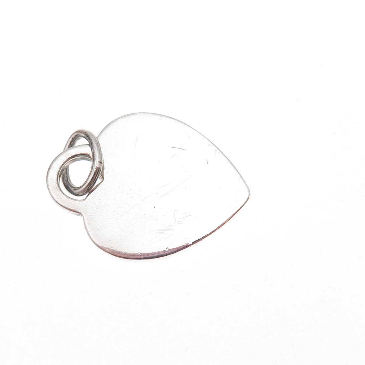 Tiffany & Co. 925 Sterling Silver Vintage Heart Tag Charm Pendant