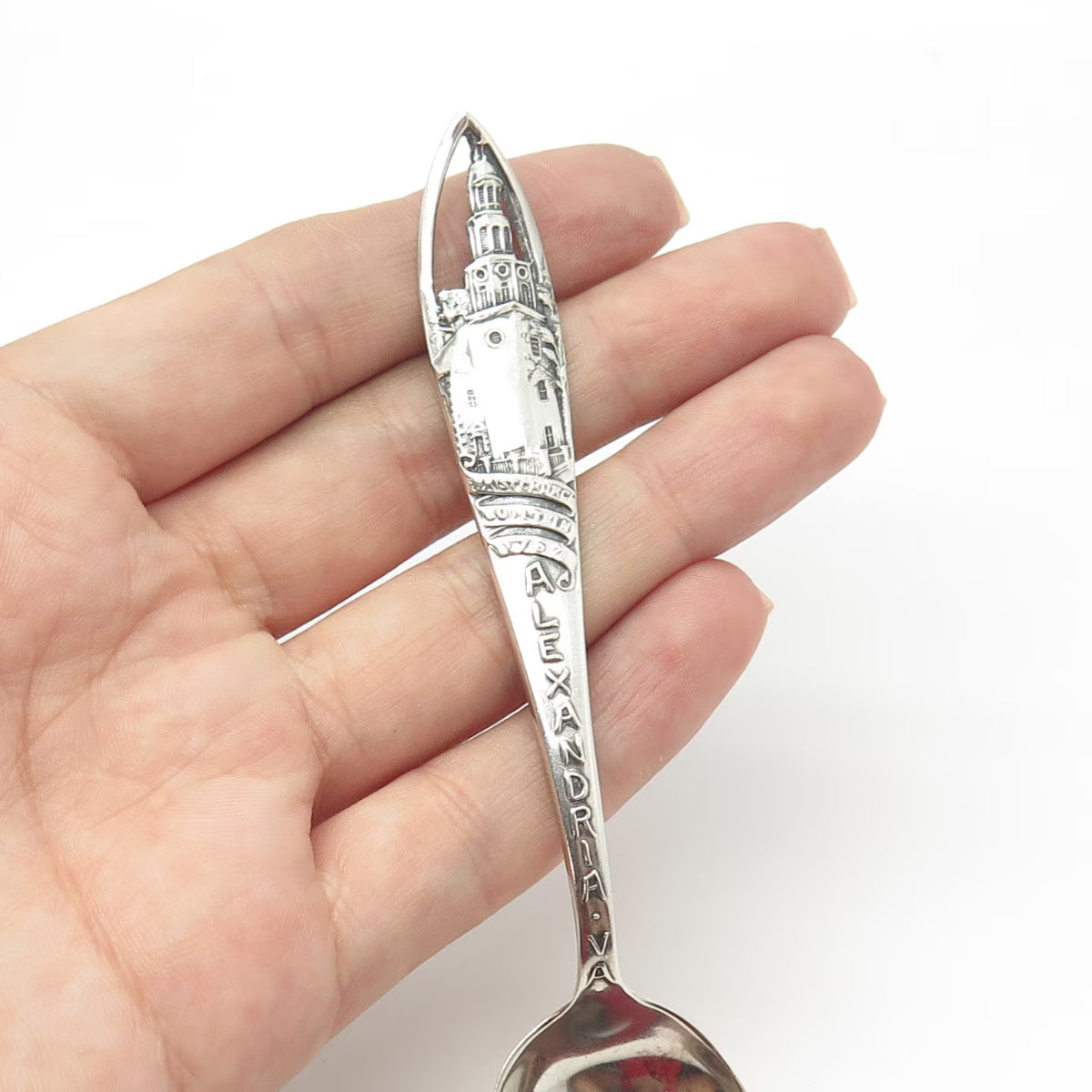 925 Sterling Silver Antique Art Deco Watson Alexandria VA States & Cities Spoon