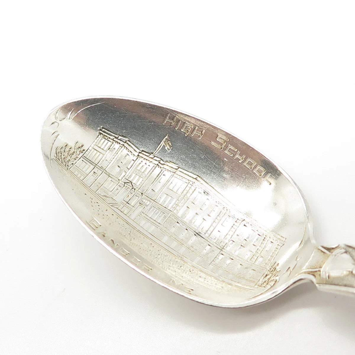 925 Sterling Silver Antique Art Deco Bangor High School Lunt States Cities Spoon