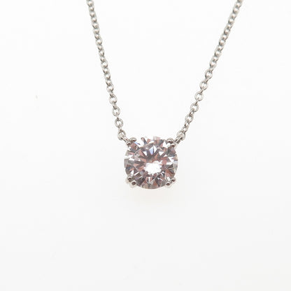 925 Sterling Silver Round-Cut C Z Cable Chain Necklace 16-18"