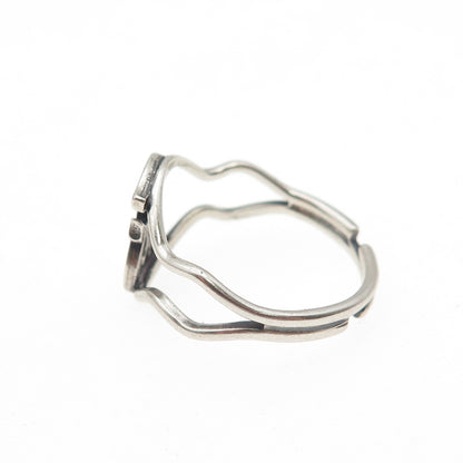 BEAU 925 Sterling Silver Vintage Letter F Initial Adjustable Ring Size 6.25