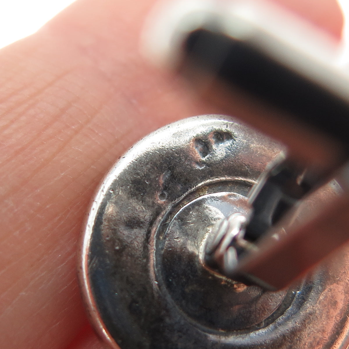 925 Sterling Silver Vintage Modernist Desert Oxidized Cufflinks