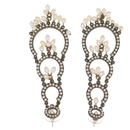 Ben-Amun Gold-Tone Vintage Faux Pearl Boho Dangle Earrings