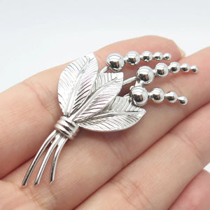 925 Sterling Silver Vintage Carl Art Floral Pin Brooch