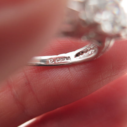 Ross Simons 925 Sterling Silver Round-Cut C Z Engagement Ring Size 5