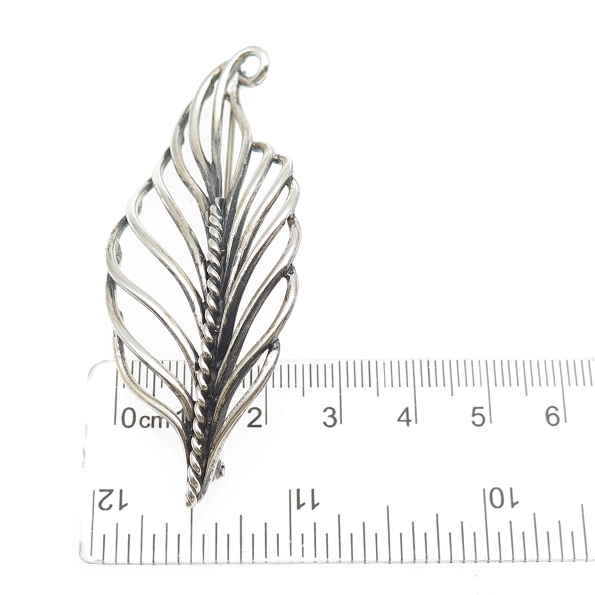 NAPIER 925 Sterling Silver Vintage Feather Oxidized Pin Brooch