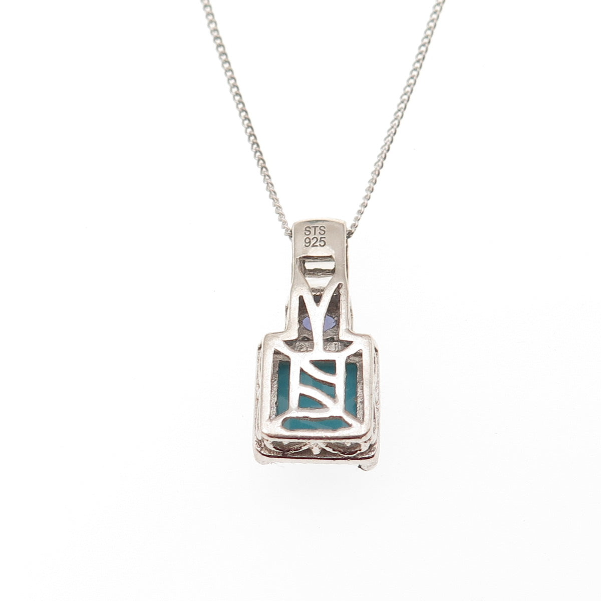 Chuck Clemency 925 Sterling Silver Real Turquoise Tanzanite & Topaz Necklace 20"