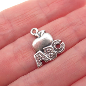 James Avery 925 Sterling Silver Vintage ABC Apple Mini Charm Pendant