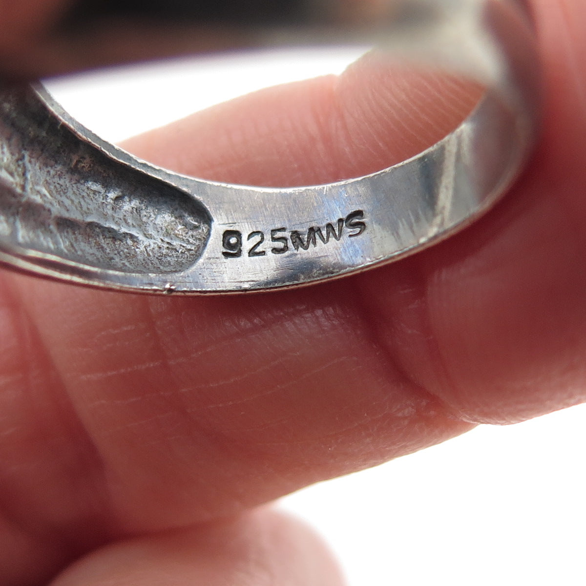 MWS Mark Washerman Samara Sterling Silver Vintage Modernist Oxidized Ring Size 7