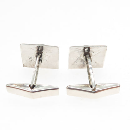 925 Sterling Silver Vintage Real Lavender Sapphire Modernist Cufflinks