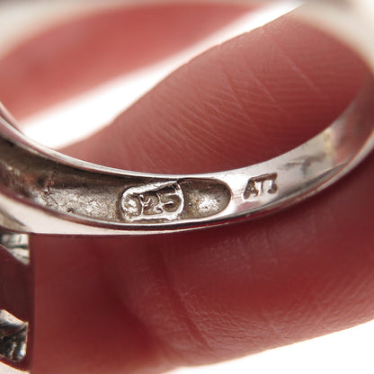 ATI Annika Witt Sterling Silver Vintage Real Turquoise Modernist Ring Size 5.75