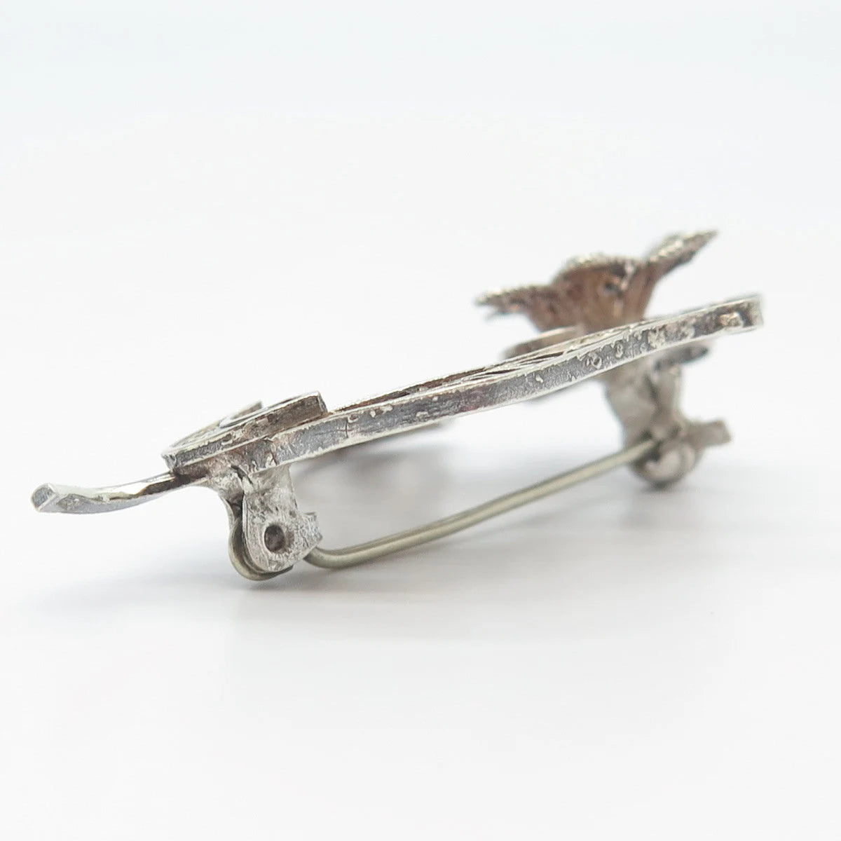 925 Sterling Silver Vintage Floral Filigree Pin Brooch