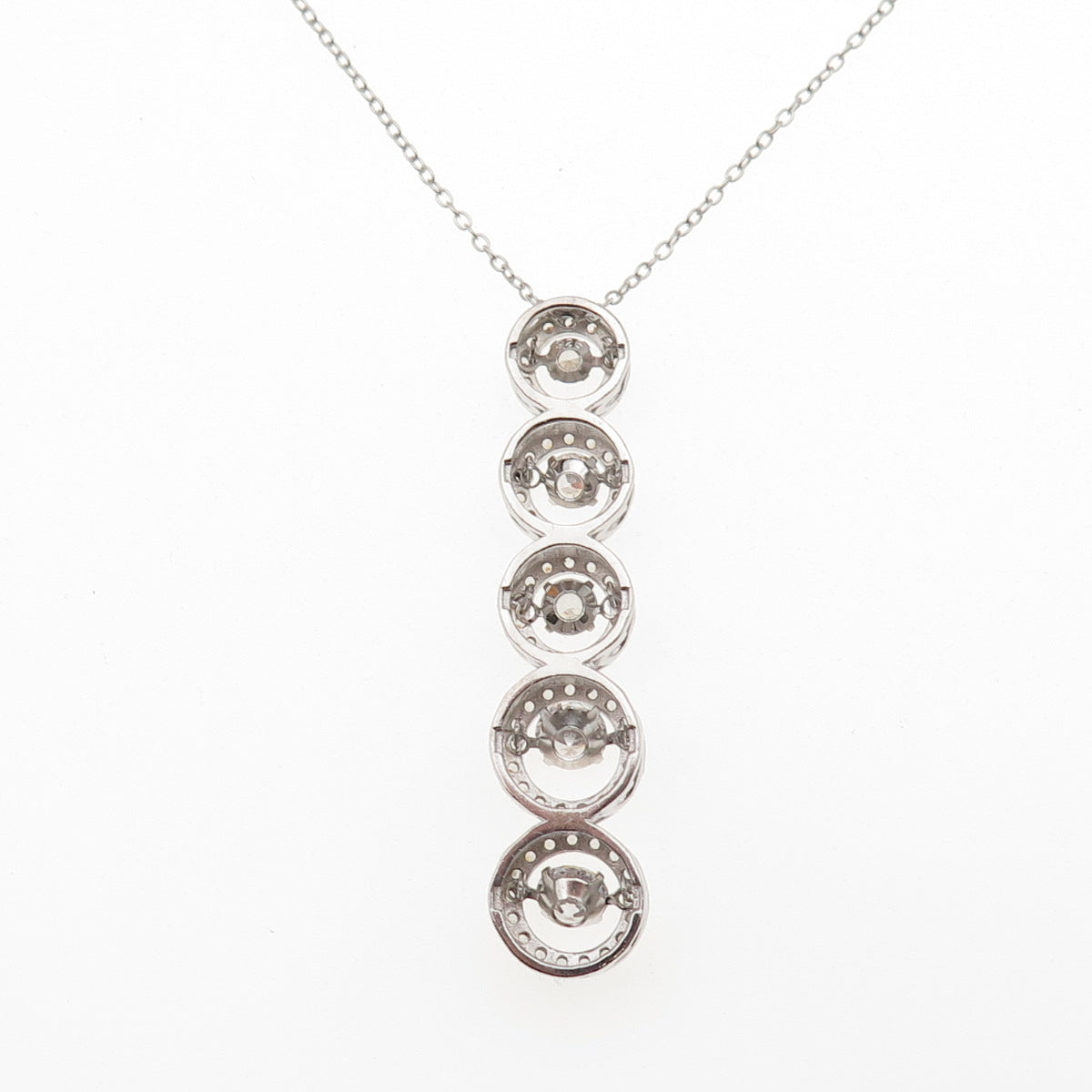 925 Sterling Silver Round-Cut C Z Circle of Life Link Cable Chain Necklace 18"
