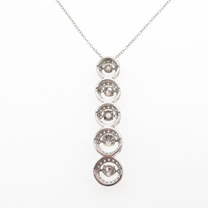 925 Sterling Silver Round-Cut C Z Circle of Life Link Cable Chain Necklace 18"