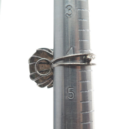 835 Silver Antique 1874-1876 Venezuela 5 Centavos Coin Oxidized Ring Size 4.5