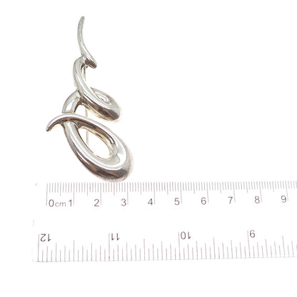 CNA PRANDA 925 Sterling Silver Vintage Modernist Twisted Pin Brooch