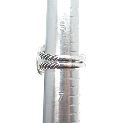 DAVID YURMAN Sterling Silver Vintage Real Diamond & Smoky Quartz Ring Size 6.25