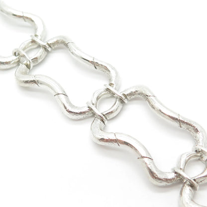 925 Sterling Silver Vintage Modernist Bracelet 8"