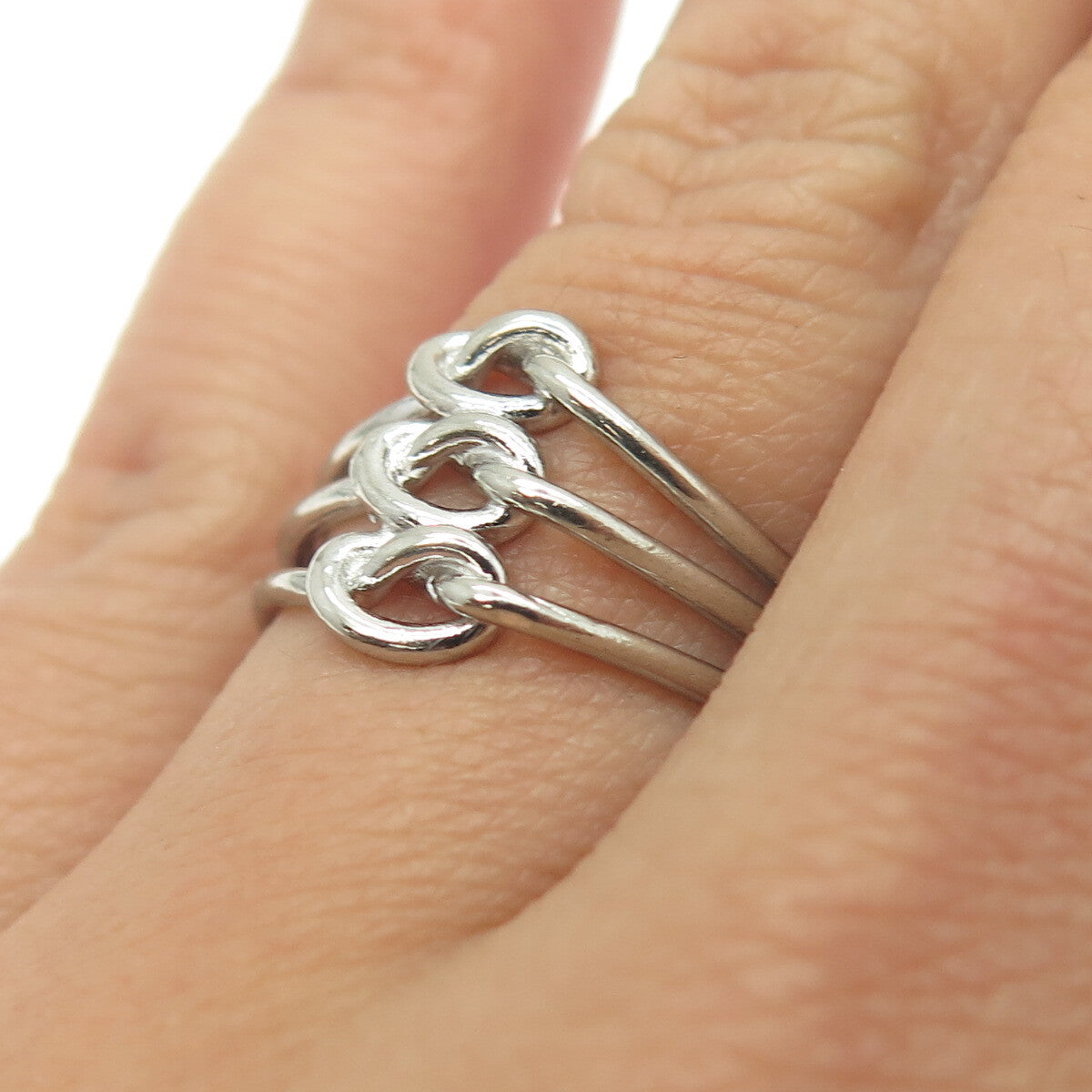 925 Sterling Silver Vintage Love Knot Ring Size 7.25