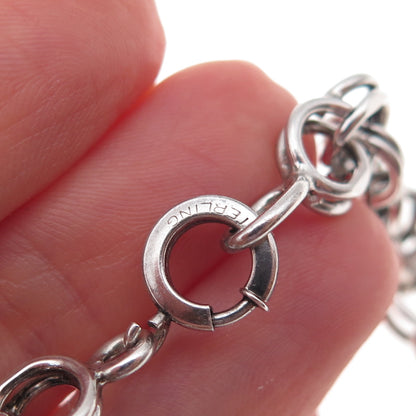 925 Sterling Silver Antique Art Deco Bismark Link Bracelet 7.75"