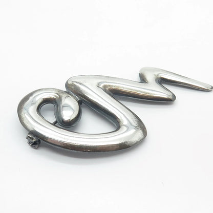 925 Sterling Silver Vintage Snake Handcrafted Pin Brooch