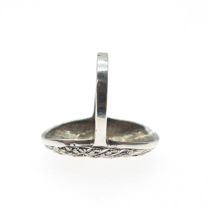 925 Sterling Silver Antique Art Deco Marcasite Ring Size 7 (missing 1 stone)